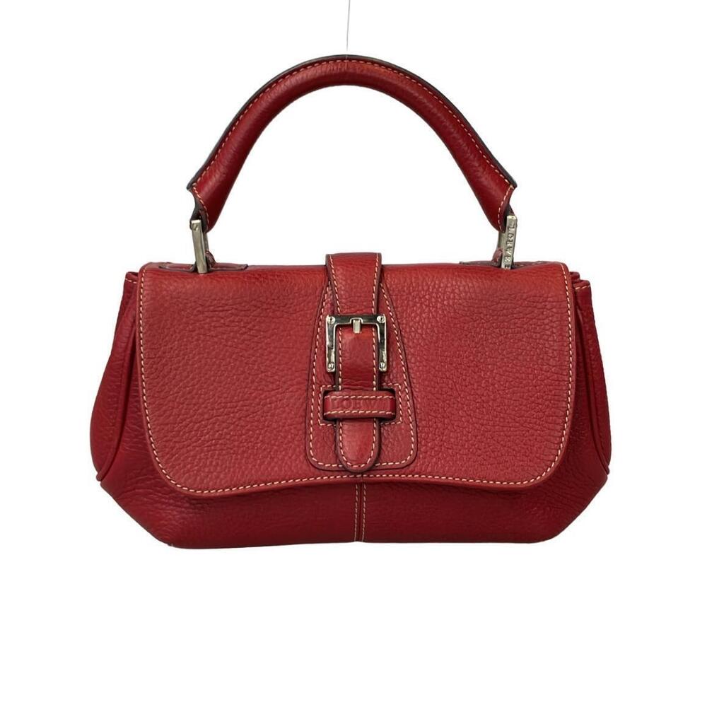 Loewe Senda shoulder bag grained leather Red
